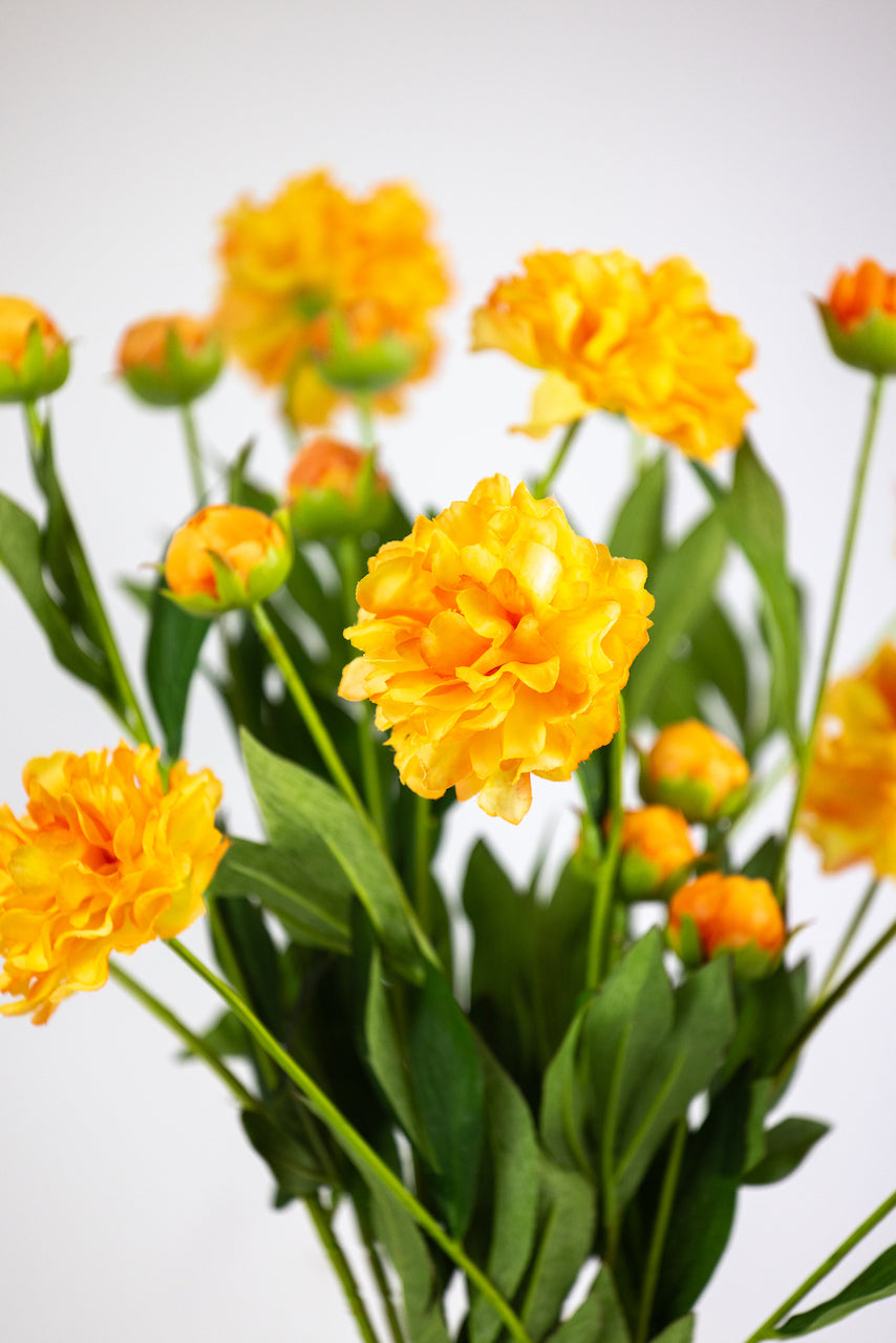 Petite Pivoine Orange Artificielle — Fleur Haute Qualité