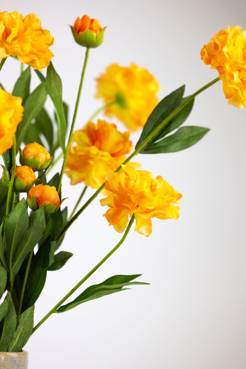 Petite Pivoine Orange Artificielle — Fleur Haute Qualité