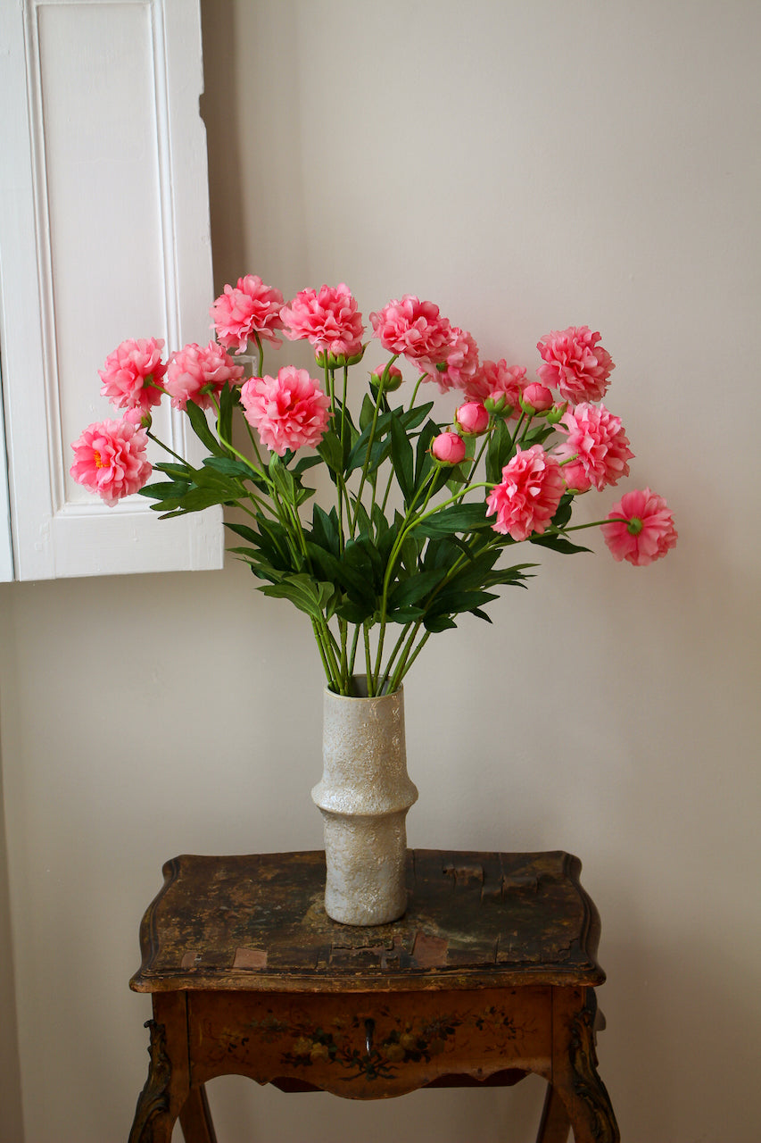 Petite Pivoine Rose Artificielle — Fleur Haute Qualité