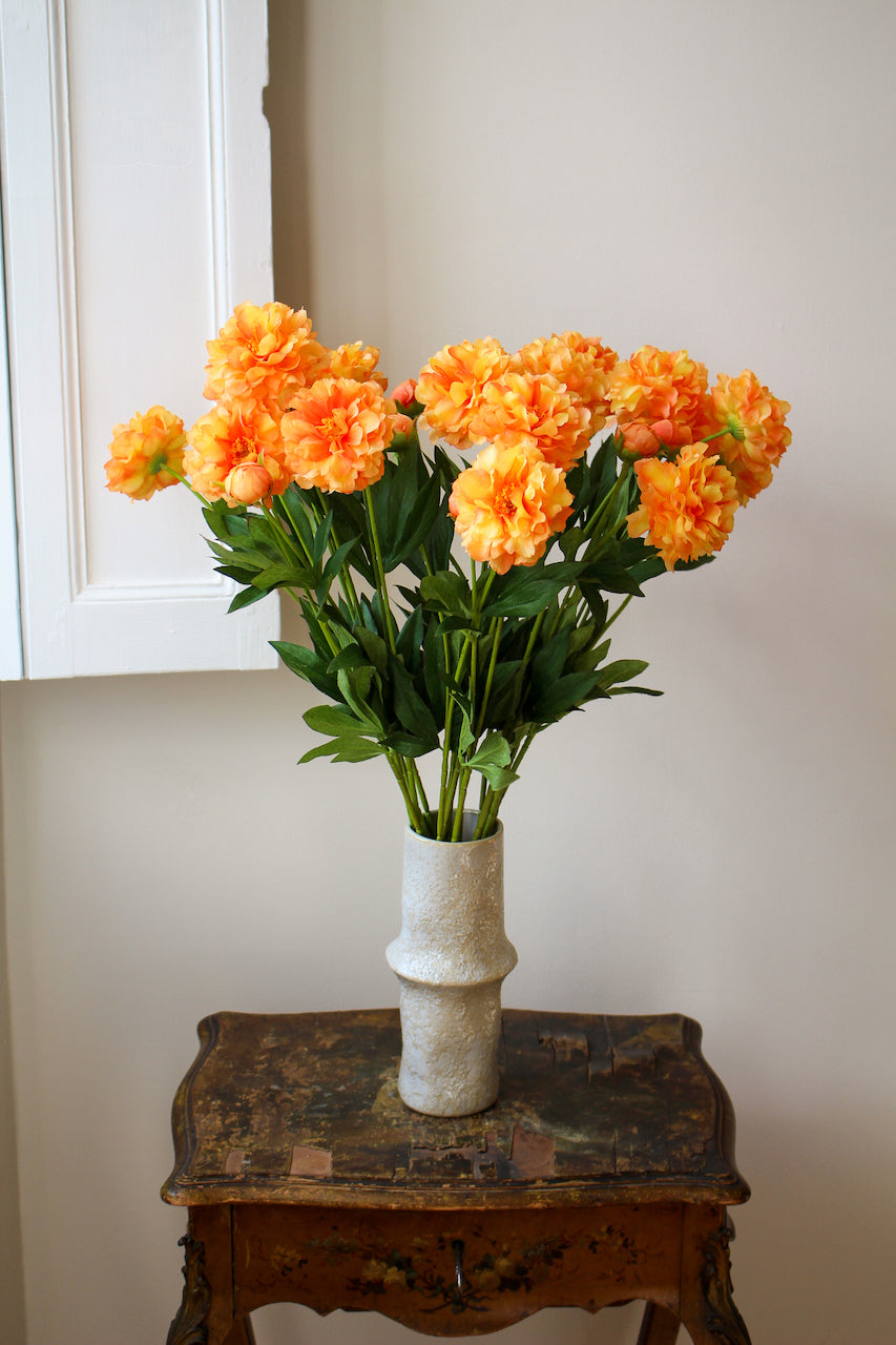 Petite Pivoine Orange Artificielle — Fleur Haute Qualité
