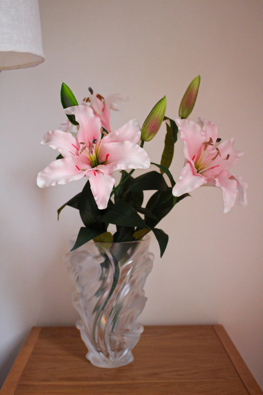 Lys Rose Artificiel Real Touch — Fleur Haute Qualité